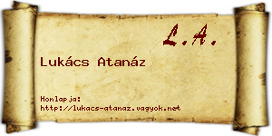 Lukács Atanáz névjegykártya